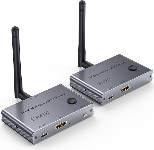 Hikvision  and Dahua Supported 100m Long-Range 4K Wireless Display Link for NVR & CCTV Viewing – Up to 100m